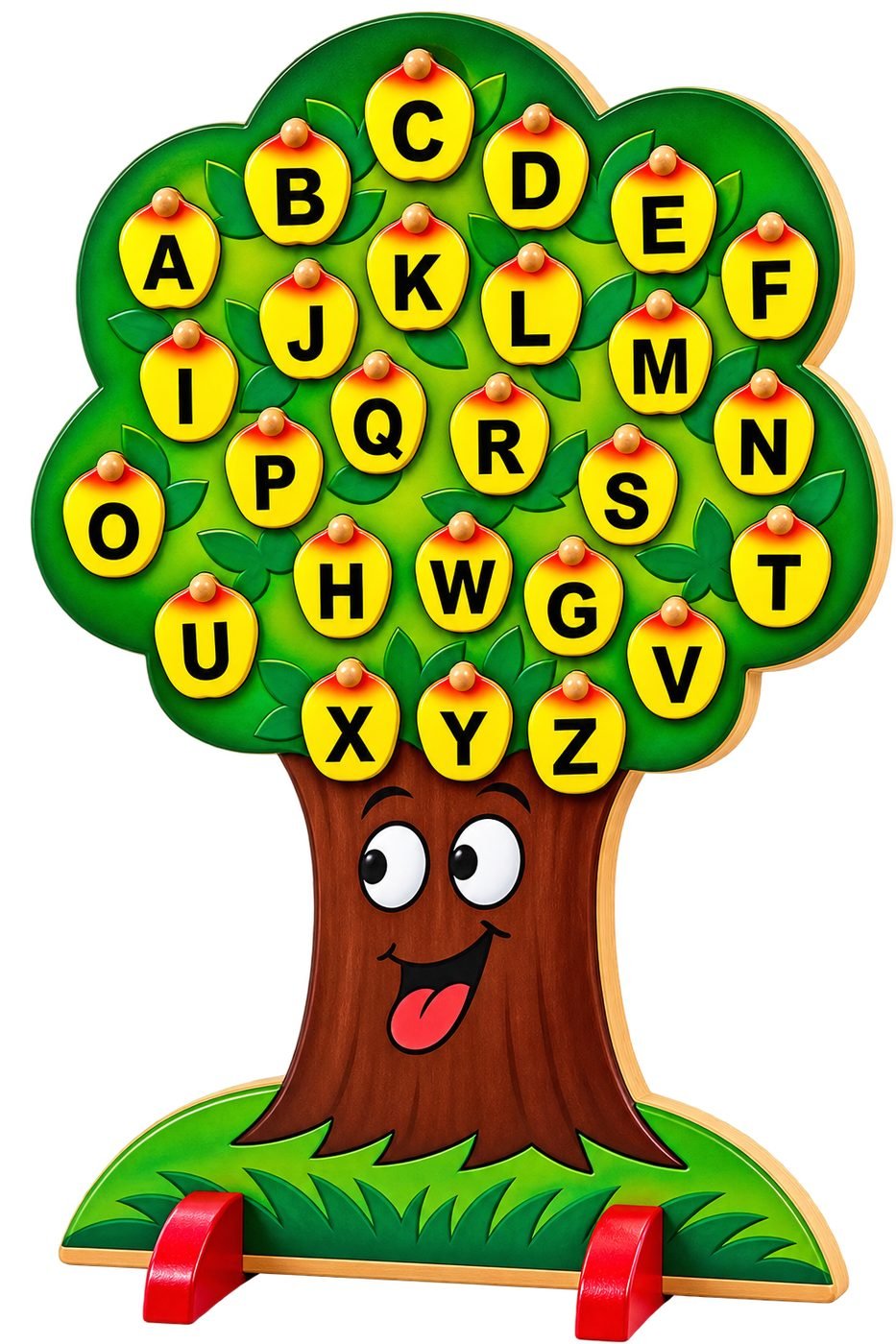 Wooden alphabet tree learning toy